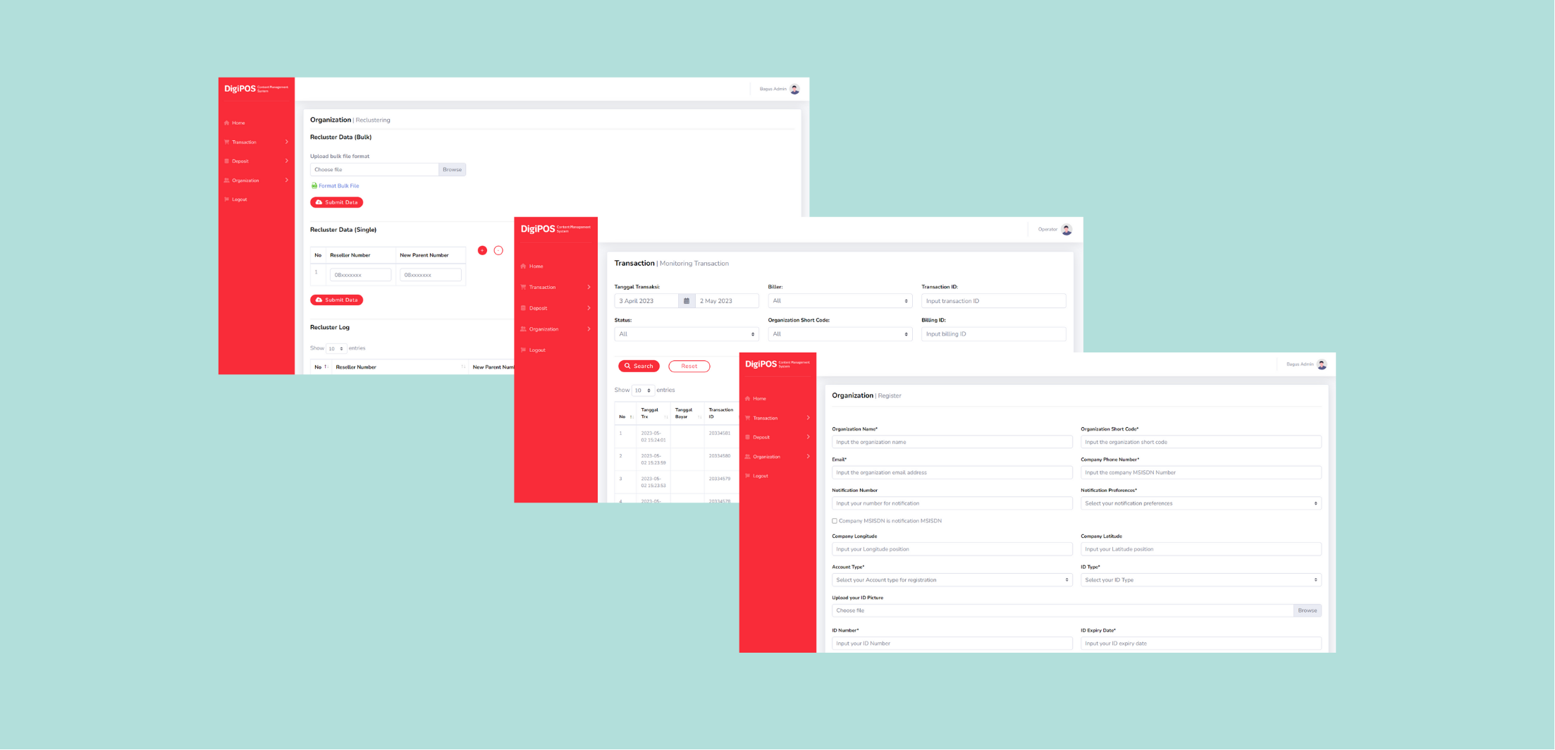 DigiPOS CMS dashboard screenshot